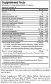 Recharge Pre Workout (Preworkout) Nitric Oxide Booster Fitness Supplement - from FNX Fitness in USA Supplement Facts + Nutrition Information