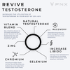 Revive Natural testosterone Booster for Males - 60 Capsules Dietary Supplement - from FNX Fitness in USA Infographic Image (Natural Testosterone, Recovery, Increase Libido, Selenium, Chromium, Zinc, Vitamin Blend)